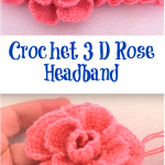 Crochet 3 D Rose Headband