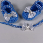 Crochet Baby Shoes And Headband Set
