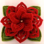 Crochet 3 D Flower With Leaves