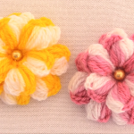 Crochet Colorful  3 D Flowers