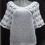 Crochet Stylish Short Sleeve Blouse