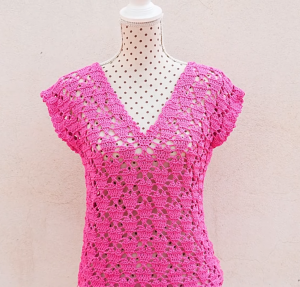 Crochet Heart Stitch Blouse For Women - Crochet Ideas