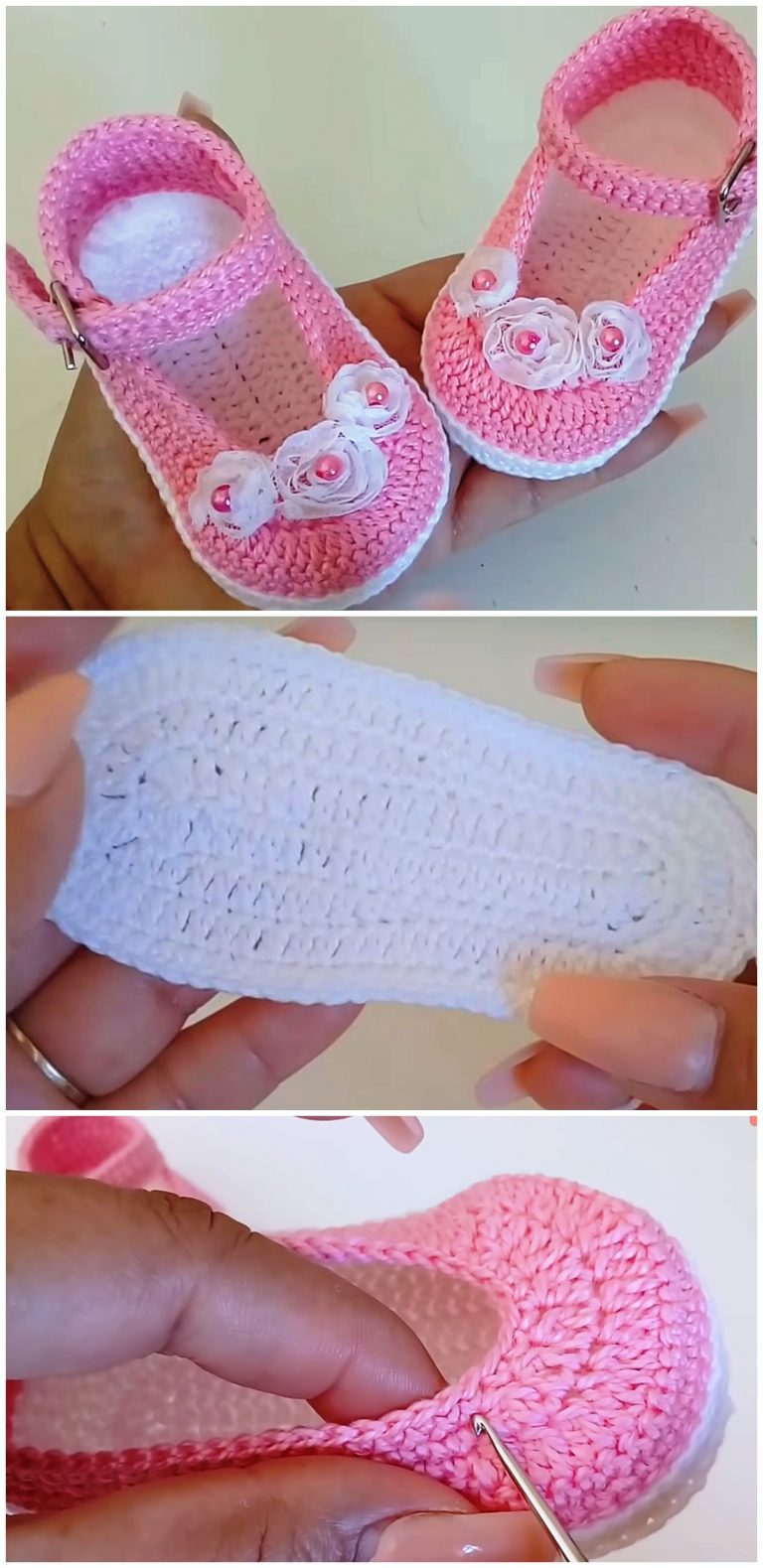 Crochet Baby Girl Shoes In 20 Minutes - Crochet Ideas