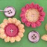 Crochet 3 D Flower With Buttons