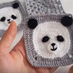 Crochet Panda Baby Motif For Blankets