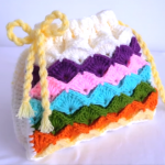 Crochet Tiny Marshmallow Stitch Rainbow Bag