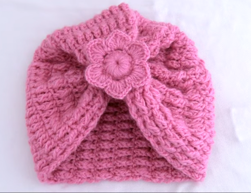 Crochet Beanie Hat With 3 D Flower Crochet Ideas