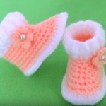 Crochet Boots For Baby Girl With 3 D Flower
