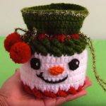 Crochet Snowman Mini Bag For Candies