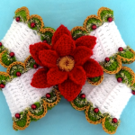 How To Crochet A Bow With Christmas Flower