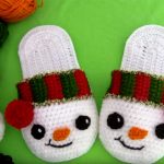 Crochet Snowman Slippers For Christmas