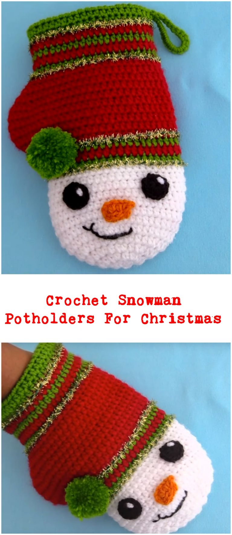 Crochet Snowman Potholders For Christmas Crochet Ideas