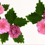 Crochet Rose Flower With Leaves