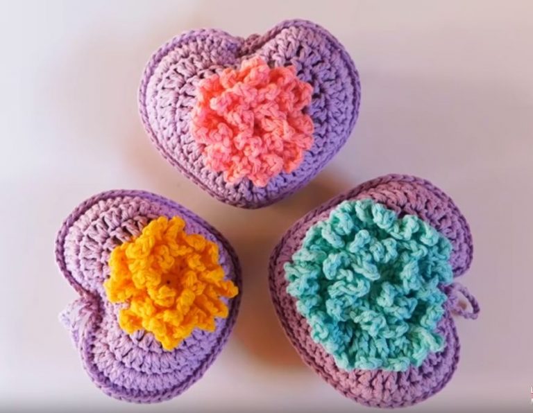 How To Crochet A Heart With Flower - Crochet Ideas