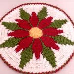 Crochet Doily With Christmas Flower