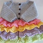 Crochet Layered Cardigan For A Baby Girl