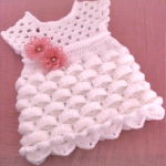 Crochet Marshmallow Stitch Dress For Baby
