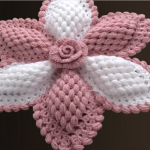 Crochet Big Rose Flower Ornament