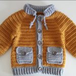 Crochet Lovely Jacket With Pockets For Baby