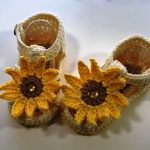 Crochet Sunflower Sandals For Baby