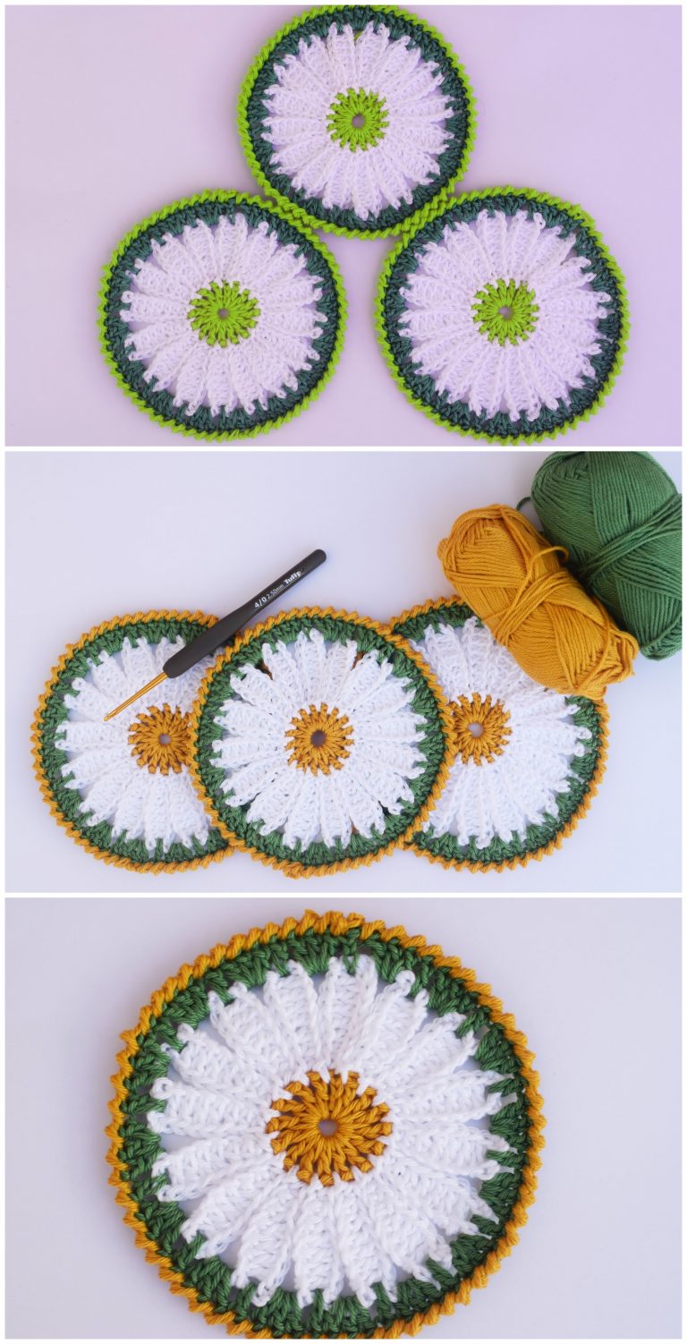 Crochet Beautiful Daisy Coaster - Crochet Ideas