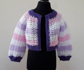 Crochet Cropped Jacket For Girls